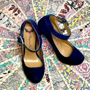 Blue Suede Heels Size 6
